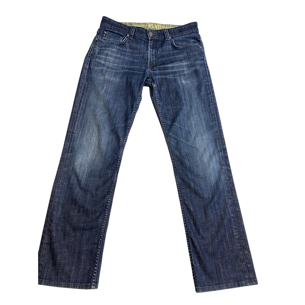 Rich & Skinny Black Jack Jeans Mens 32x30 Blue Slim Straight Stretch Denim USA